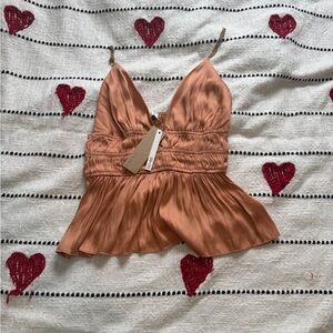 DO+BE Copper Pleated Top